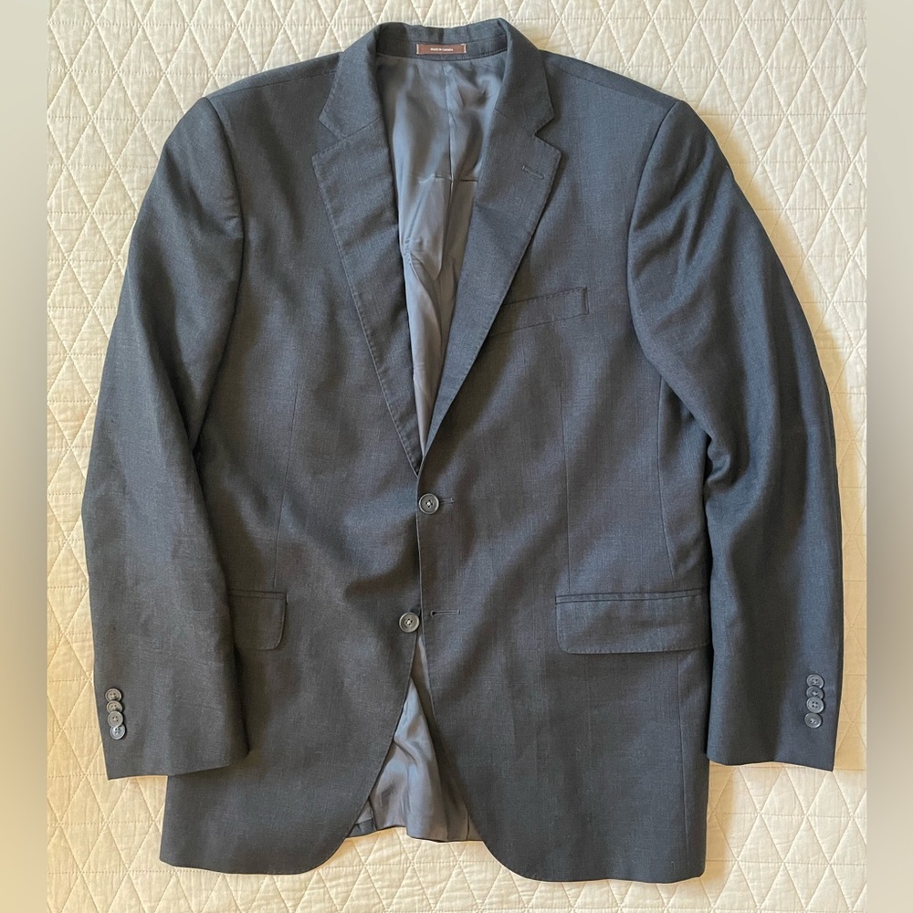 PETER MILLAR Made in Canada Wool Suit Jacket in Every Day Gray Size 42 T
